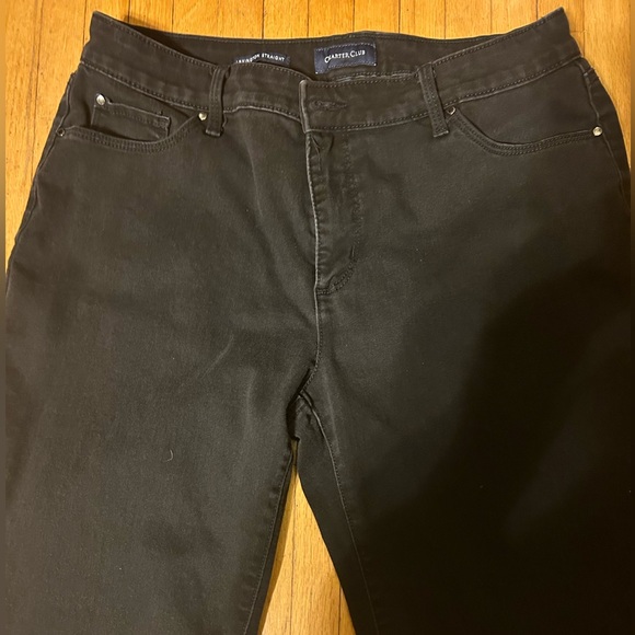 Charter Club Denim - Charter Club Black Straight Leg Jeans Size 16 Petite